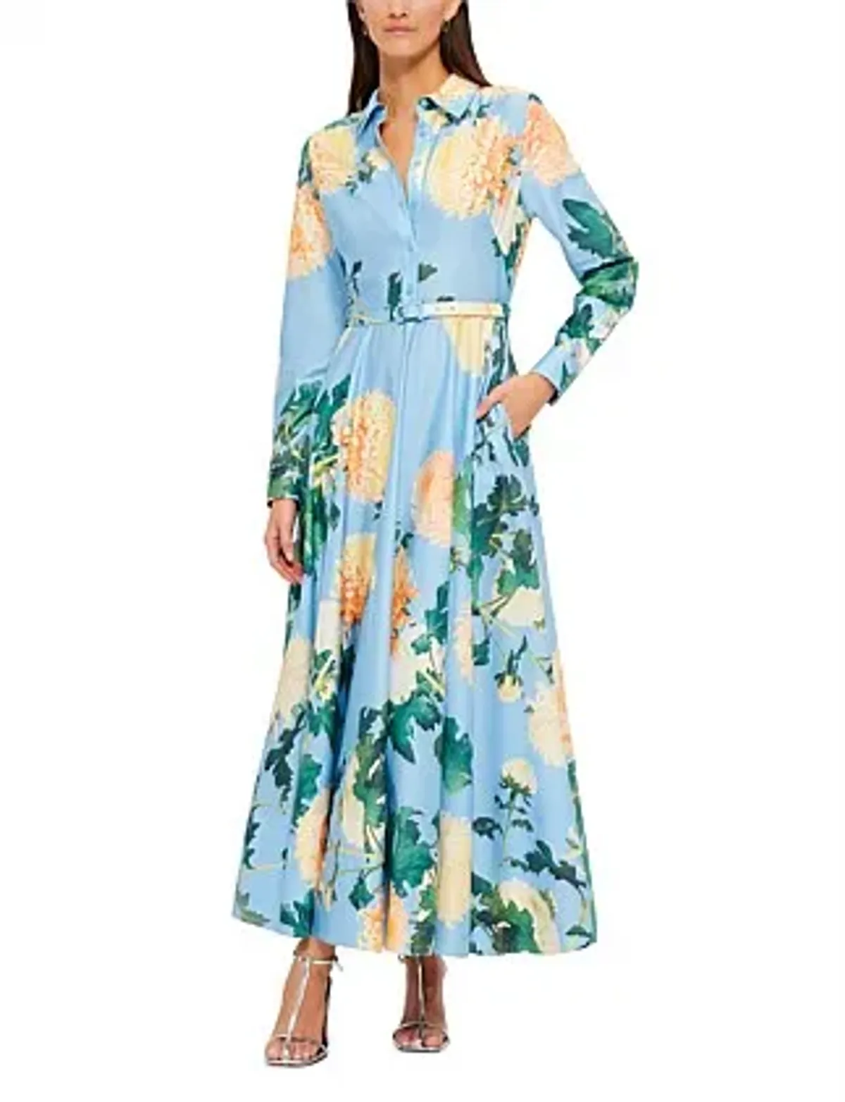 Leo Lin Zara Shirt Midi Dress Hydrangea Size 12 - Image 3
