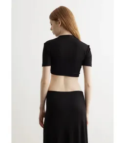 Christopher Esber Moodstone Ruched Crop T-Shirt and Maxi Skirt Black Size AU 8 for rent on The Volte - image 5