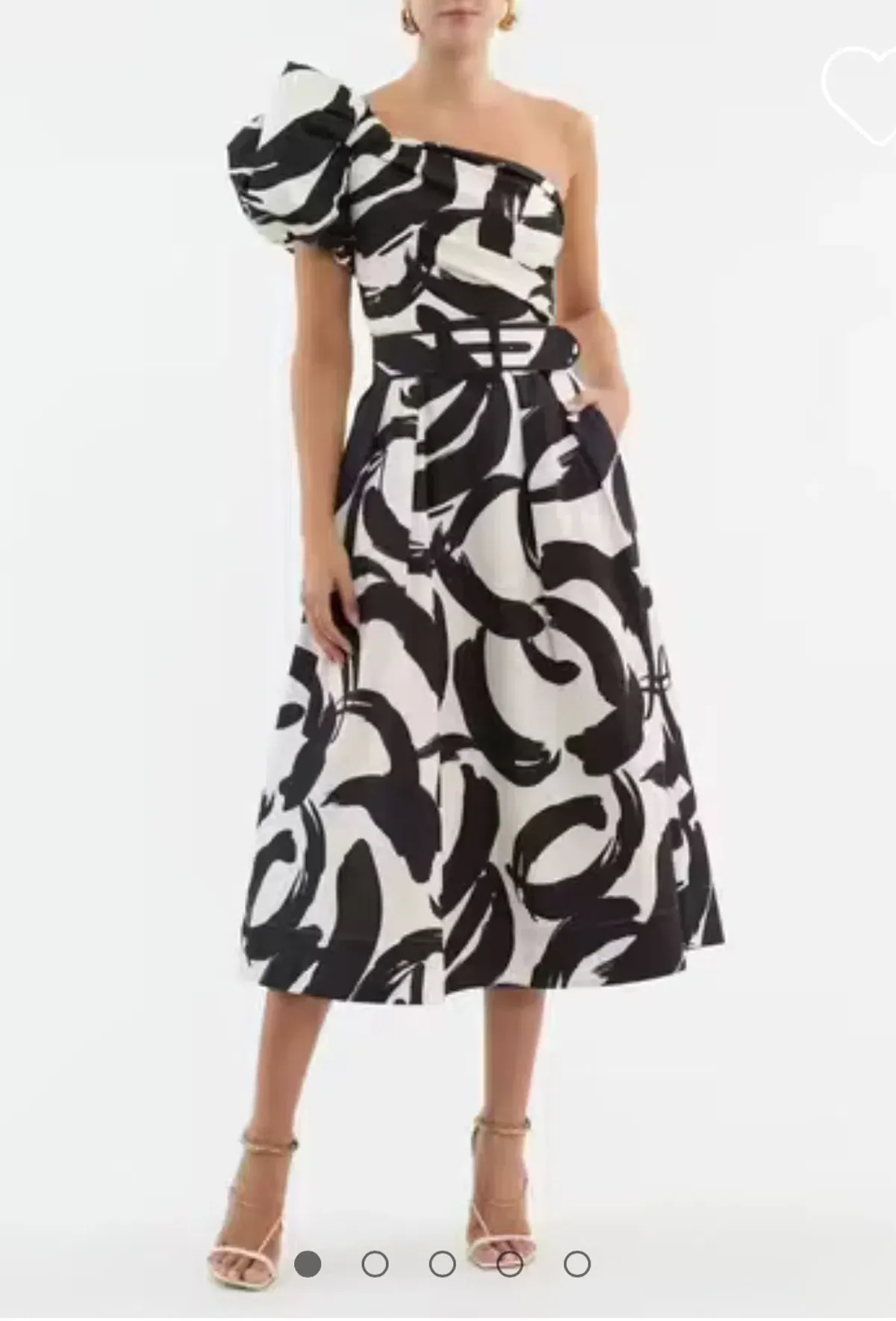 Rebecca Vallance Pompidou One Shoulder Midi Dress Print Size 12 - Image 5