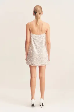 Shona Joy Asteri Mini Dress Silver Sequin Size 8 for rent on The Volte - image 5