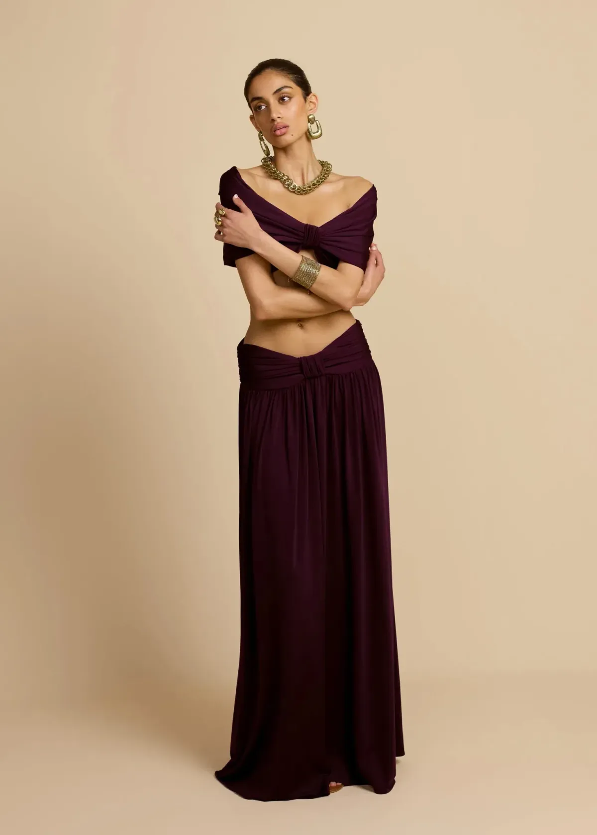 Arcina Ori Alessia Top And Skirt Set In Plum Size 8/ S - Image 5