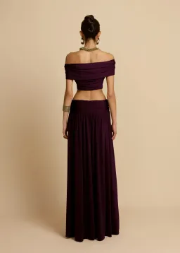 Arcina Ori Alessia Top And Skirt Set In Plum Size 8/ S for rent on The Volte - image 2