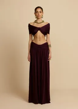 Arcina Ori Alessia Top And Skirt Set In Plum Size 8/ S for rent on The Volte - image 1