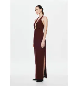 Misha Collection Alusia Dress Burgundy Size 10  for rent on The Volte - image 1