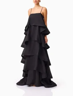 Elliatt Tilly 5 Tiered Maxi Dress in Black Size AU 8 for rent on The Volte - image 2