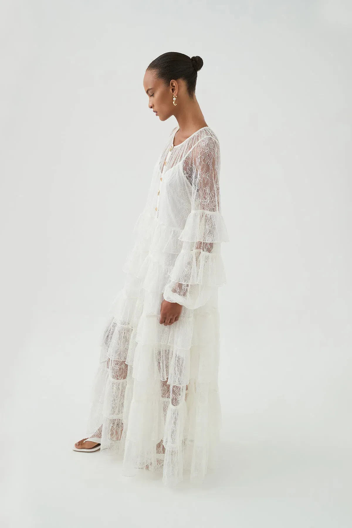 Aje Primrose Lace Maxi Dress White Size AU 4  - Image 3