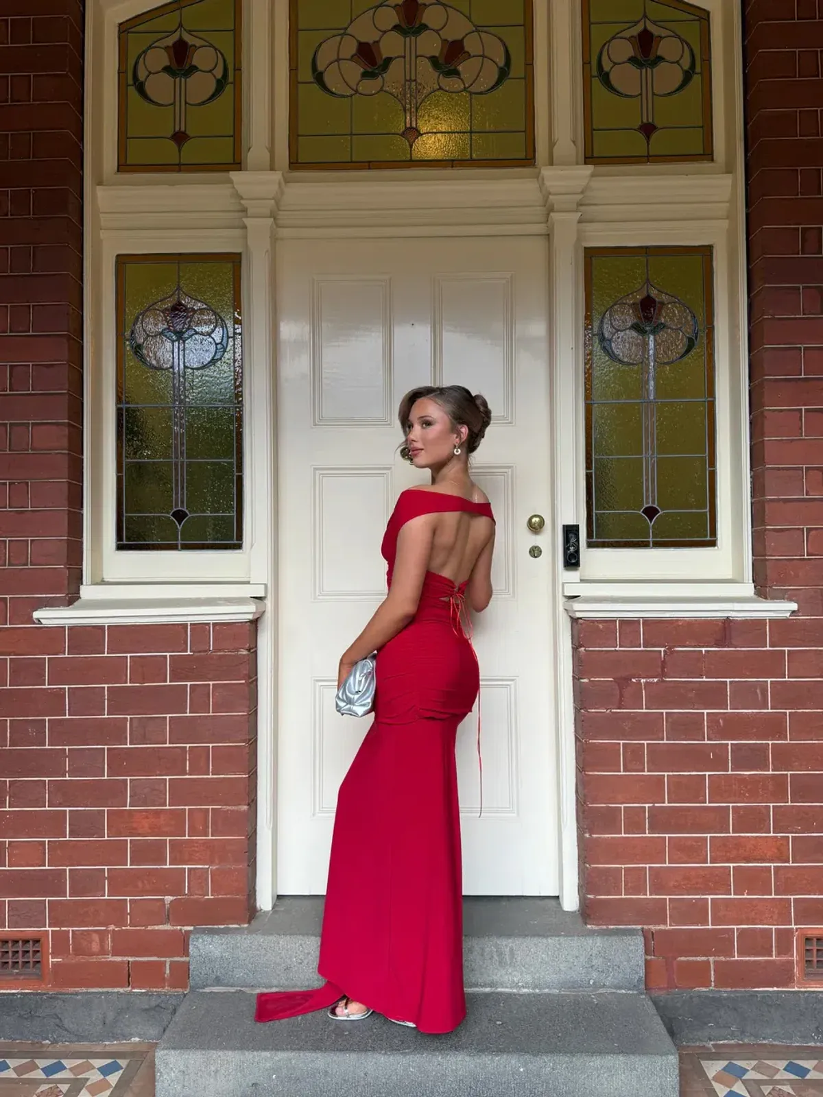 Deconduarte Ivana Jersey Maxi Dress in Pure Red Size XS / AU 8  - Image 2