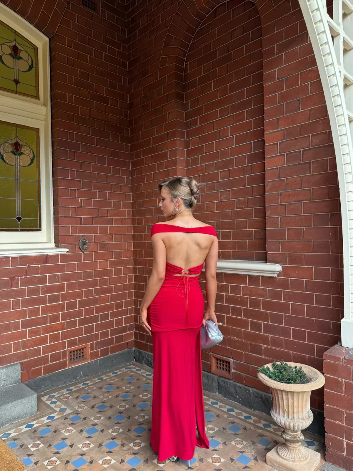 Deconduarte Ivana Jersey Maxi Dress in Pure Red Size XS / AU 8  - Image 3