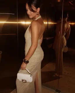 Sir the Label Jacques Mesh Halter Dress in Olive Size 1 / AU 8 for rent on The Volte - image 4