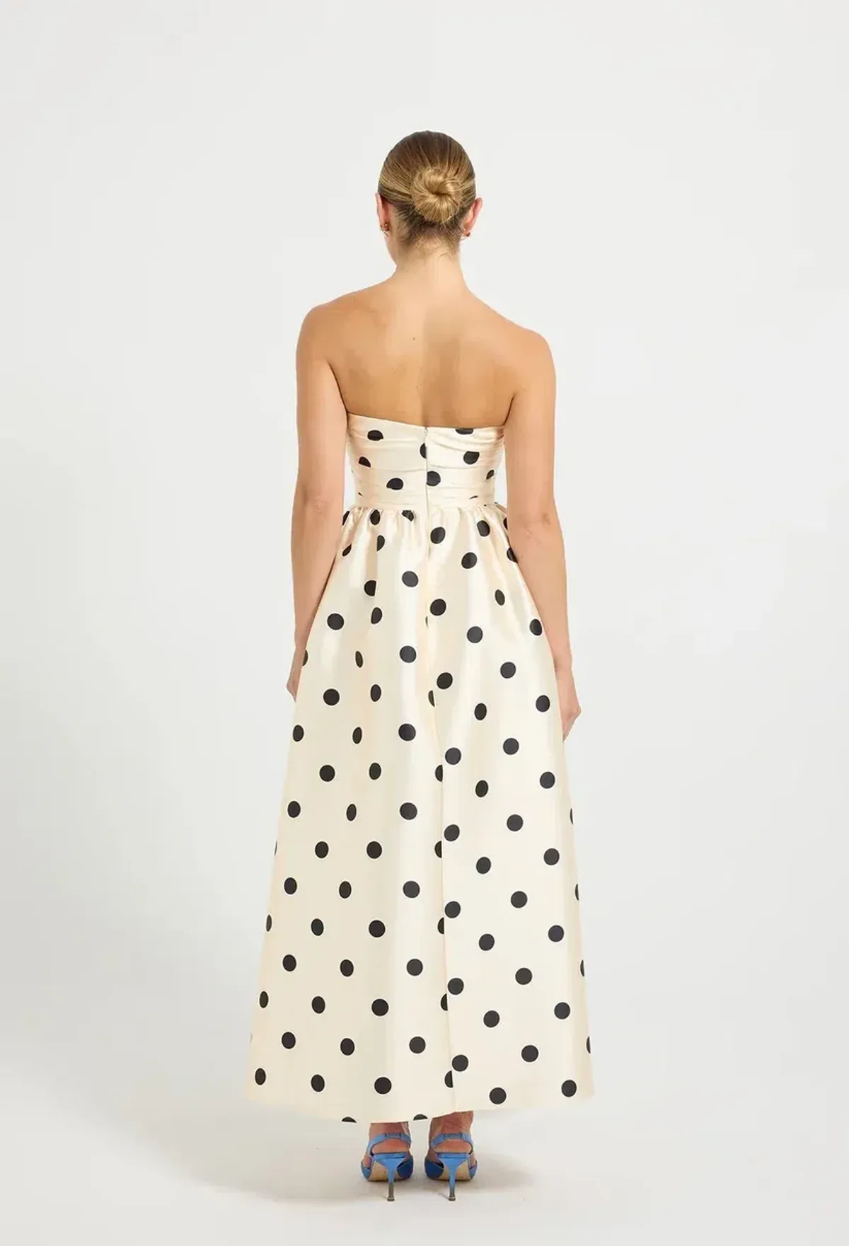 Pasduchas Dottie Strapless Midi Dress Polka Dots Size AU 14 - Image 2