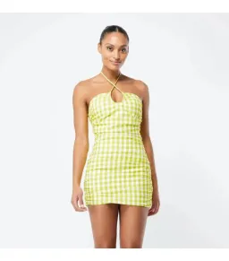 Mossman Check On It Mini Dress Green/Yellow Check Size AU 12 for rent on The Volte - image 2