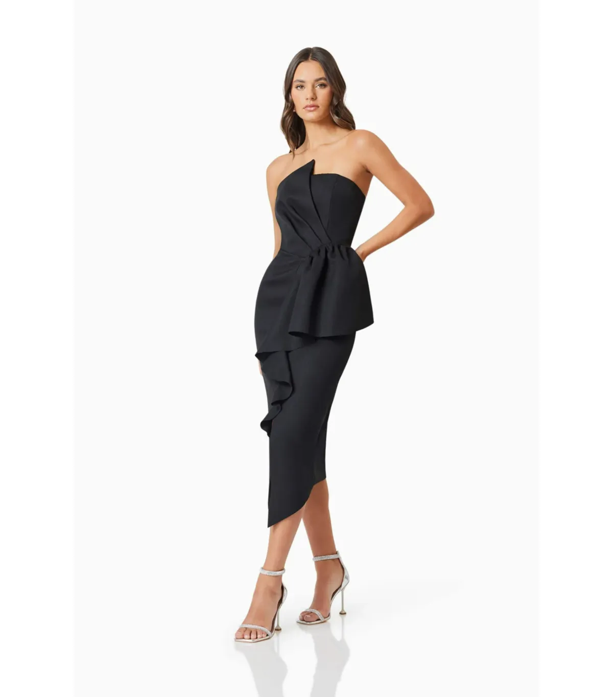 Elliatt Reception Midi Dress Black Size AU 12  - Image 3