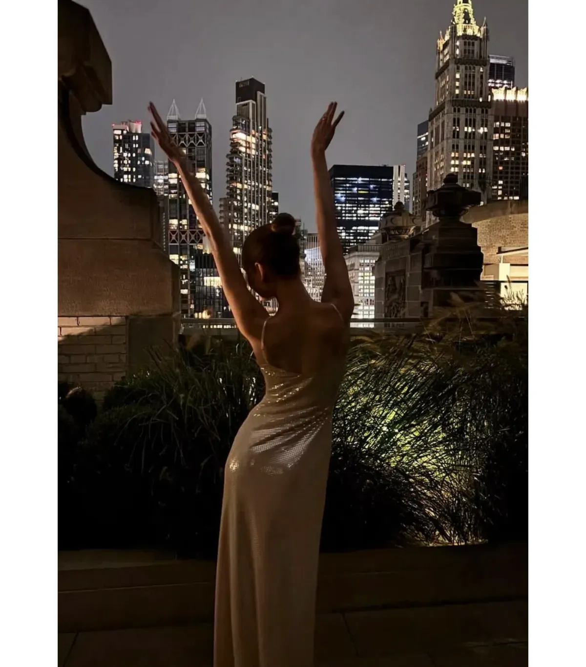 Manning Cartell High Voltage Slip Maxi Dress Nude Silver Sequin Size AU 6  - Image 5