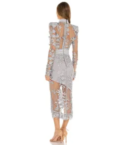 Zhivago Poison Gown Midi Dress in Dove Size AU 12  for rent on The Volte - image 3