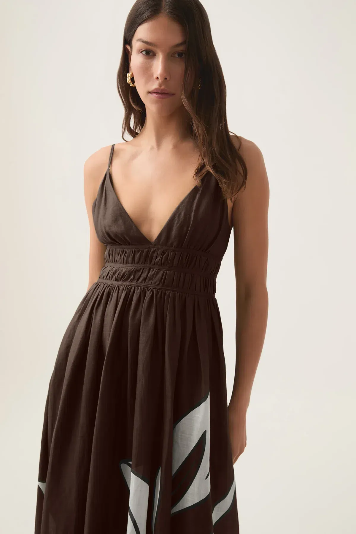 Aje Planetary Maxi Dress Abstract Fern Carob Size AU 6  - Image 3