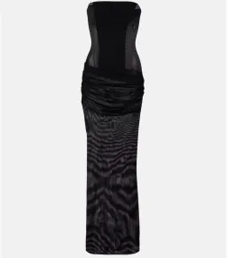 Alex Perry Sheer Strapless Corset Maxi Dress in Black Size AU 8 for rent on The Volte - image 4
