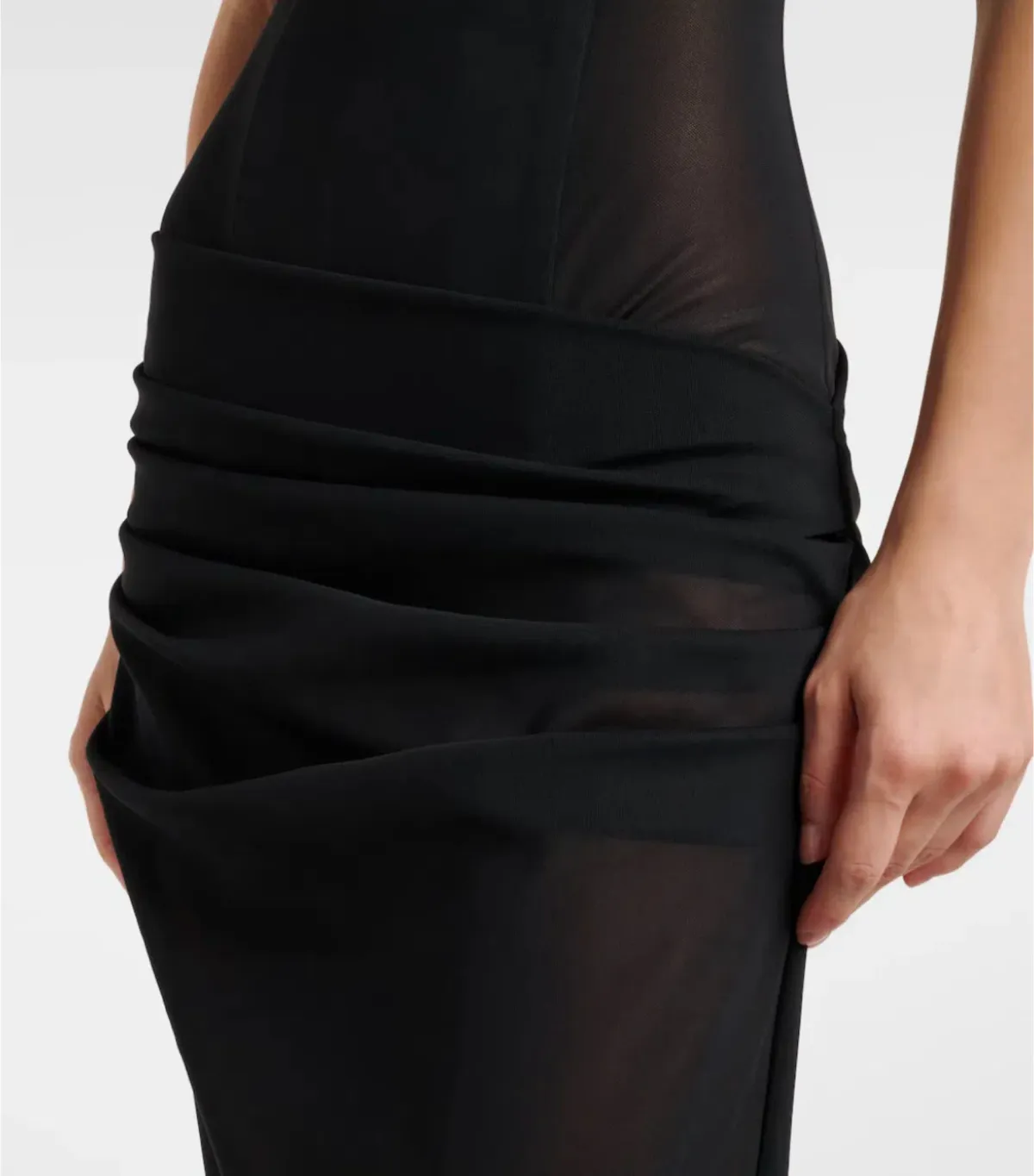 Alex Perry Sheer Strapless Corset Maxi Dress in Black Size AU 8 - Image 3