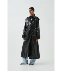Aje Studio Raven Vegan Leather Trench Black Size AU 10 for rent on The Volte - image 1