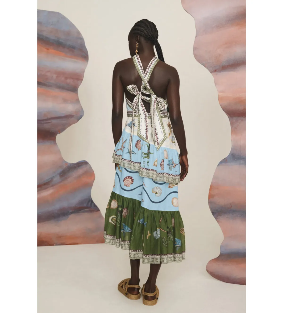 Alémais Bath House Midi Dress Print Size AU 16 - Image 3