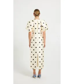 Pasduchas Dottie Sleeve Midi Dress Cream/Black Size AU 12 for rent on The Volte - image 3