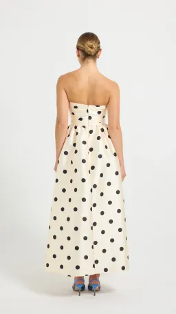 Pasduchas Dottie Strapless Midi Size 8 in Cream/Black for rent on The Volte - image 3
