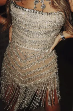 Albina Dyla Wild Silver/nude Corset Dress Nude Size 10  for rent on The Volte - image 3