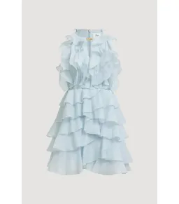Aje Cleo Mini Dress Silver Blue Size 12 for rent on The Volte - image 6