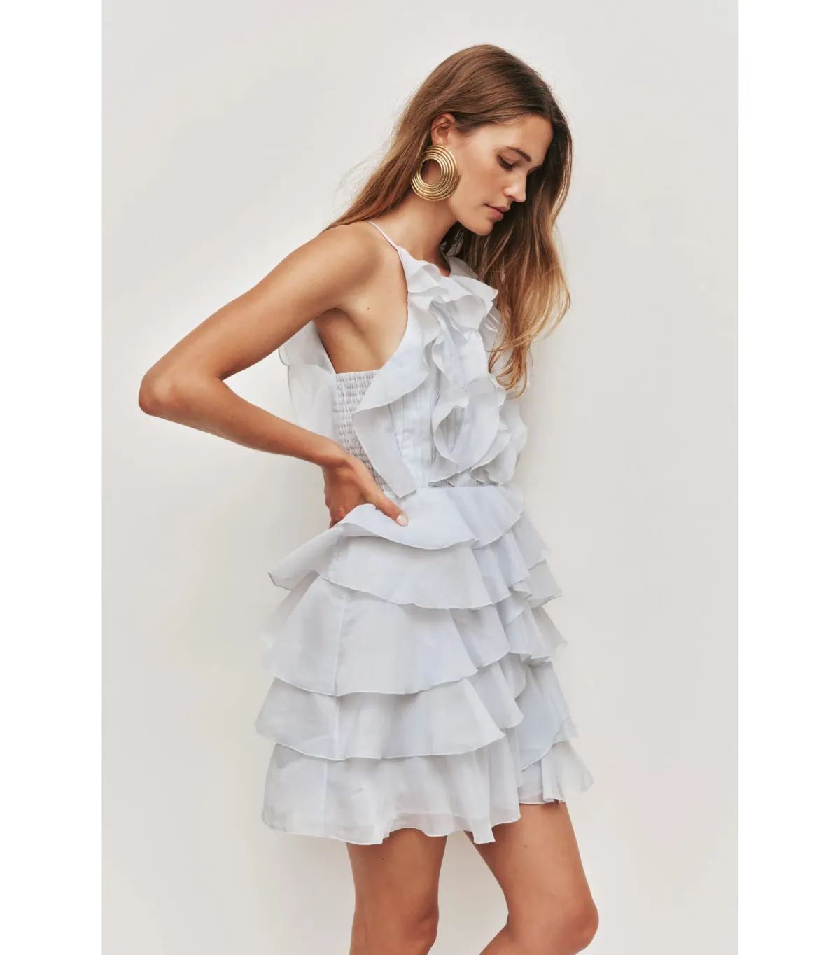 Aje Cleo Mini Dress Silver Blue Size 12 - Image 4