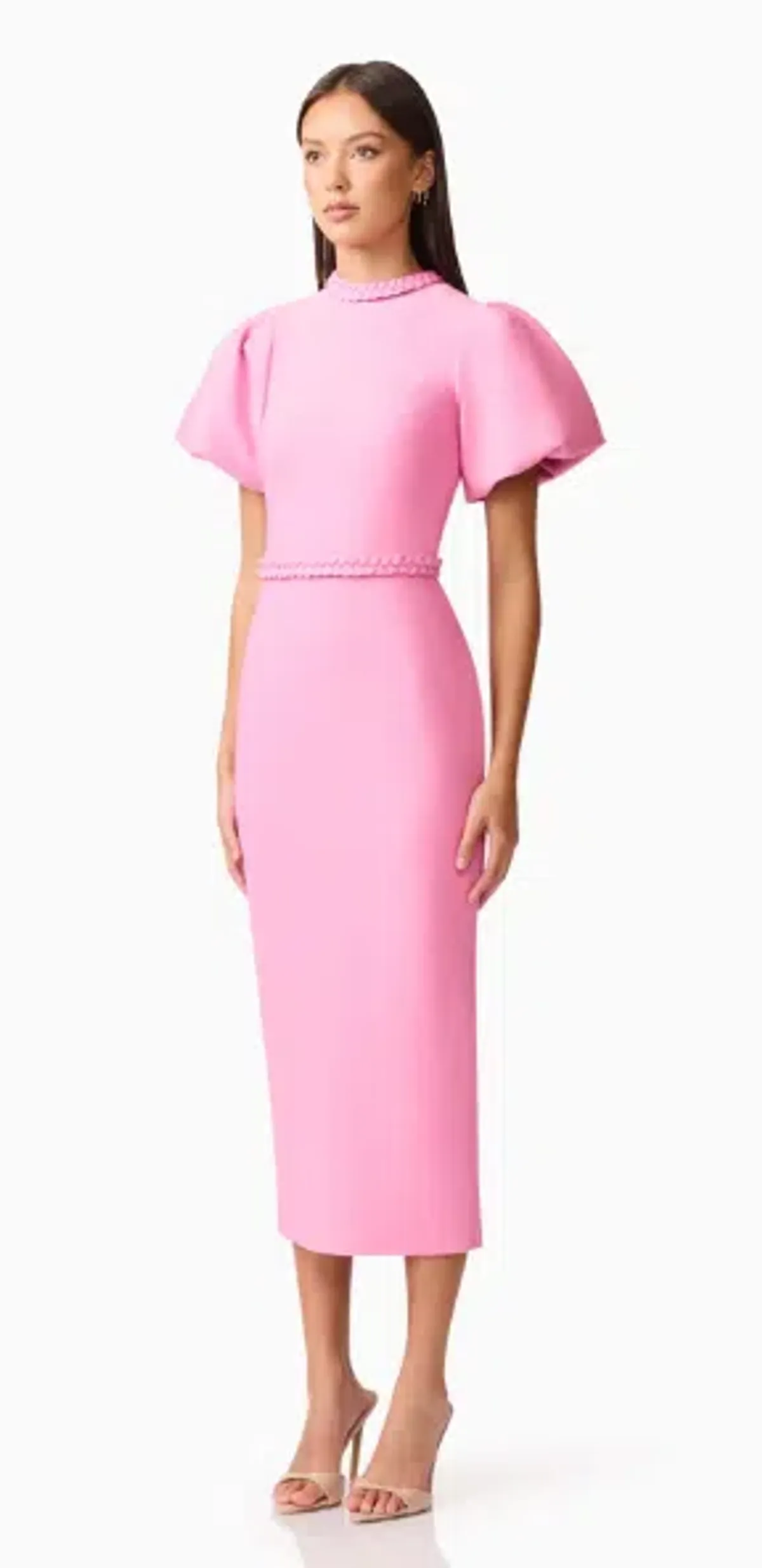 Elliatt Coralene Puff Sleeve Midi Dress Pink Size 6  - Image 2
