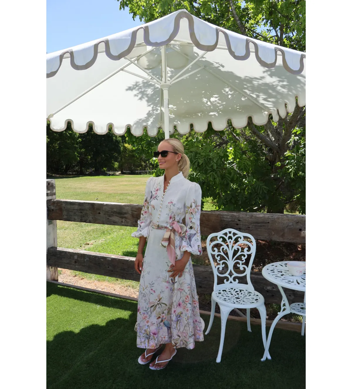 Zimmermann Rebellion Button Midi Dress in Cream Aviary Size 1 / AU 10 - Image 1