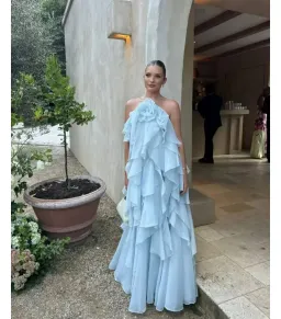 Aje Pandorea Layered Maxi Dress Silver Blue Size AU 10 for rent on The Volte - image 4