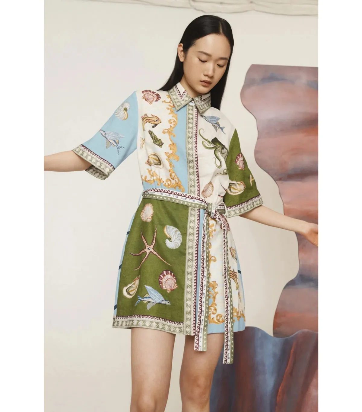 Alemais Bath House Mini Dress Multi Size AU 16 - Image 2