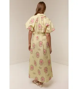 Palm Noosa Marla Maxi Dress in Savanna Tile Yellow Size AU 8 for rent on The Volte - image 4