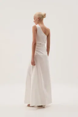 Aje White Daze One Shoulder Maxi Dress White Size AU 6 for rent on The Volte - image 5