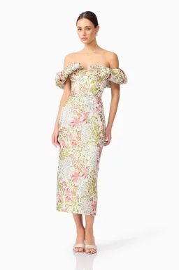 Elliatt Calaantha Off The Shoulder Midi Dress in Floral Size AU 8/S for rent on The Volte - image 1