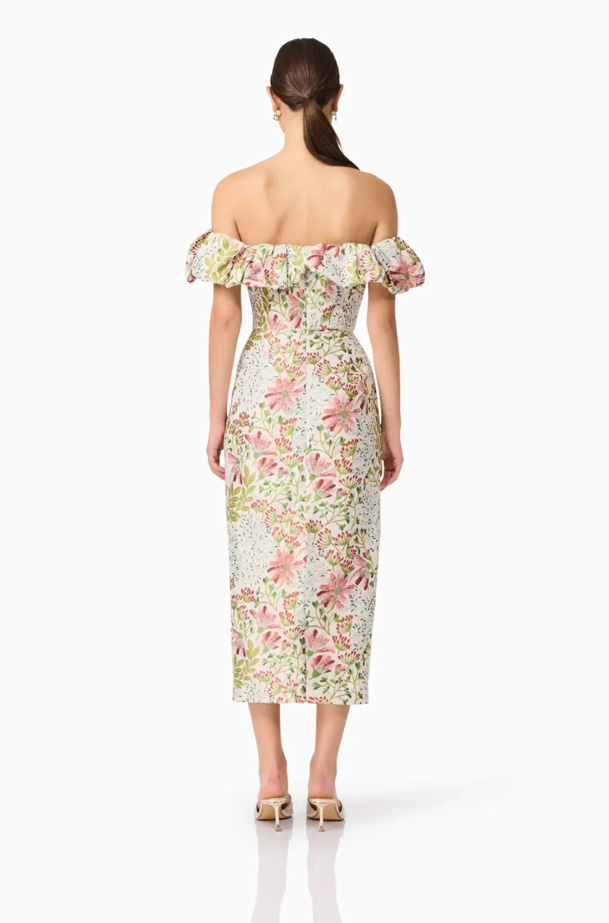 Elliatt Calaantha Off The Shoulder Midi Dress in Floral Size AU 8/S - Image 4