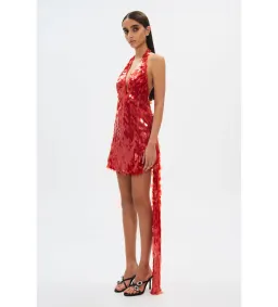 MISHA Sapphire Sequin Mini Dress in Red Size S/AU8 for rent on The Volte - image 3
