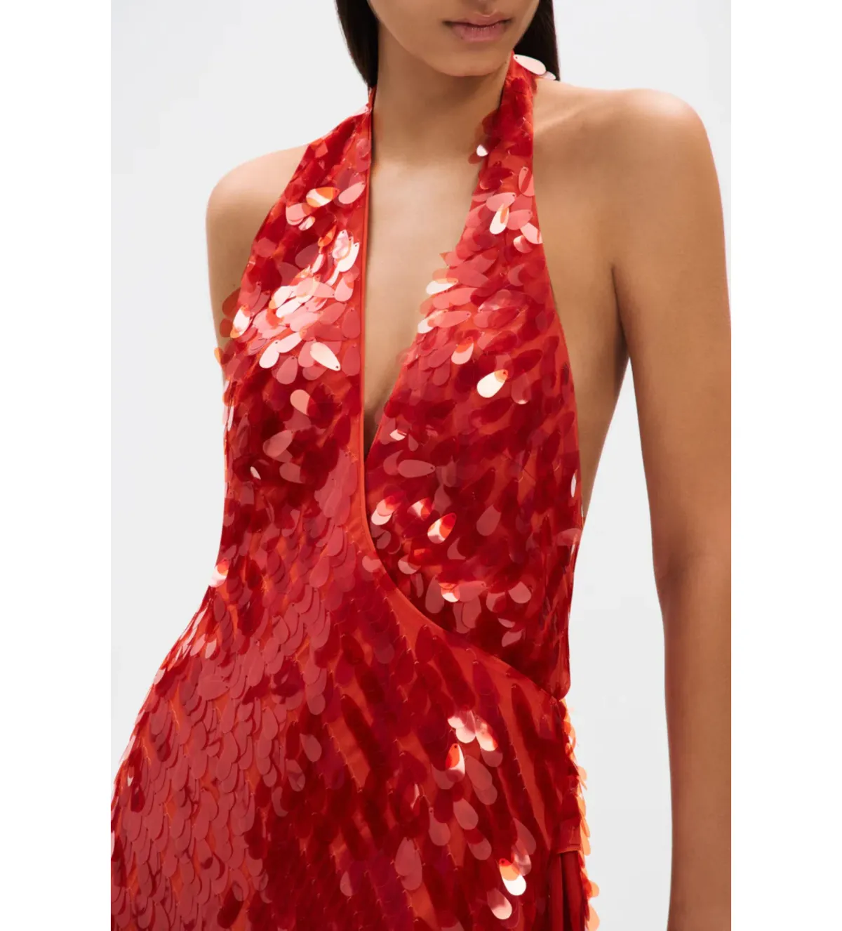 MISHA Sapphire Sequin Mini Dress in Red Size S/AU8 - Image 4