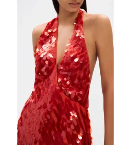 MISHA Sapphire Sequin Mini Dress in Red Size S/AU8 for rent on The Volte - image 4