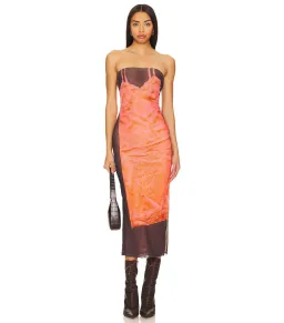 Miaou Lila Midi Dress Lingerie Print Size XS / AU 6 for rent on The Volte - image 2