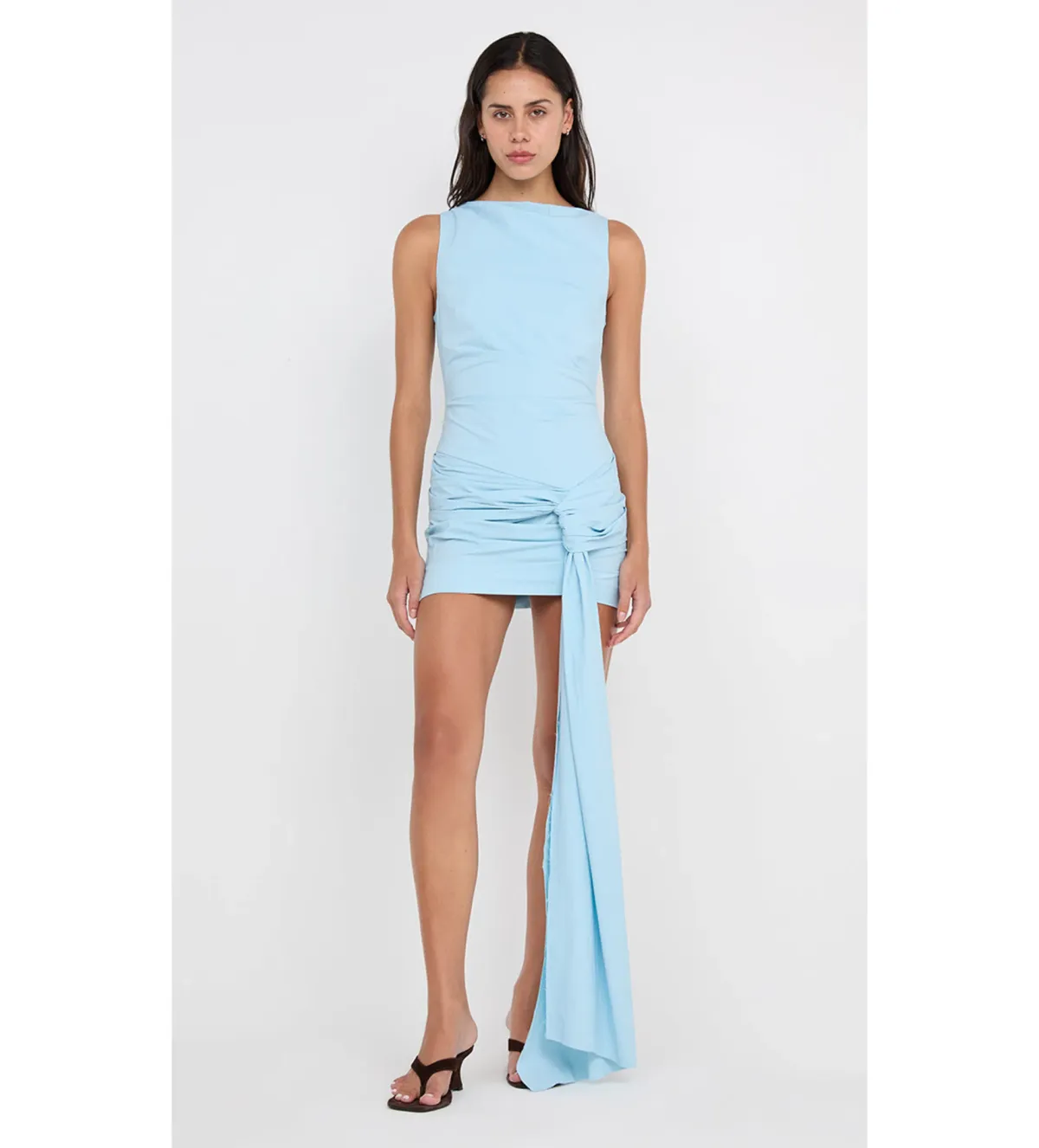 Bec & Bridge Domenic Asym Mini Dress in Sky Blue Size AU 8 - Image 1