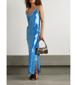 Alemais Stellar Sequin Slip Maxi Dress Exclusive Blue Size 6 for rent on The Volte - image 1