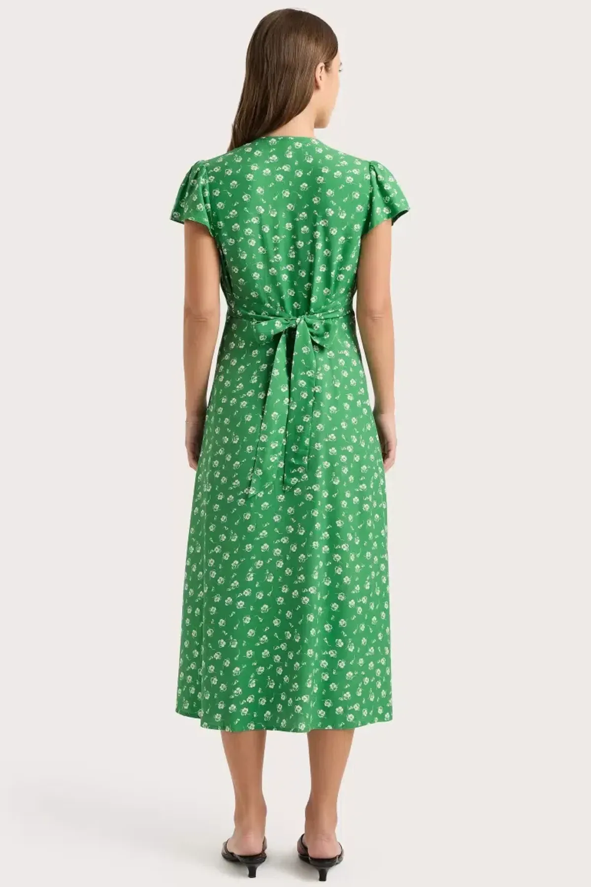 Faithfull The Brand Doriet Midi Dress Suzette Green - Size AU 10 - Image 3