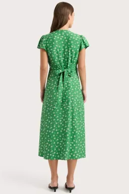 Faithfull The Brand Doriet Midi Dress Suzette Green - Size AU 10 for rent on The Volte - image 3