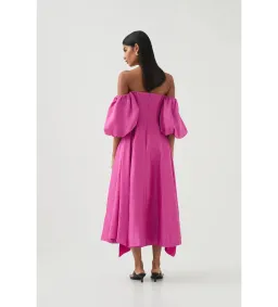 Aje Incarnation Midi Dress Magenta Size 10 for rent on The Volte - image 4