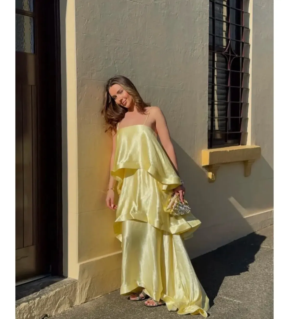 Elliatt Tilly Tiered Maxi Dress in Butter Yellow Size S/AU 8 - Image 2