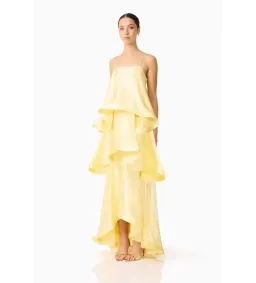 Elliatt Tilly Tiered Maxi Dress in Butter Yellow Size S/AU 8 for rent on The Volte - image 6