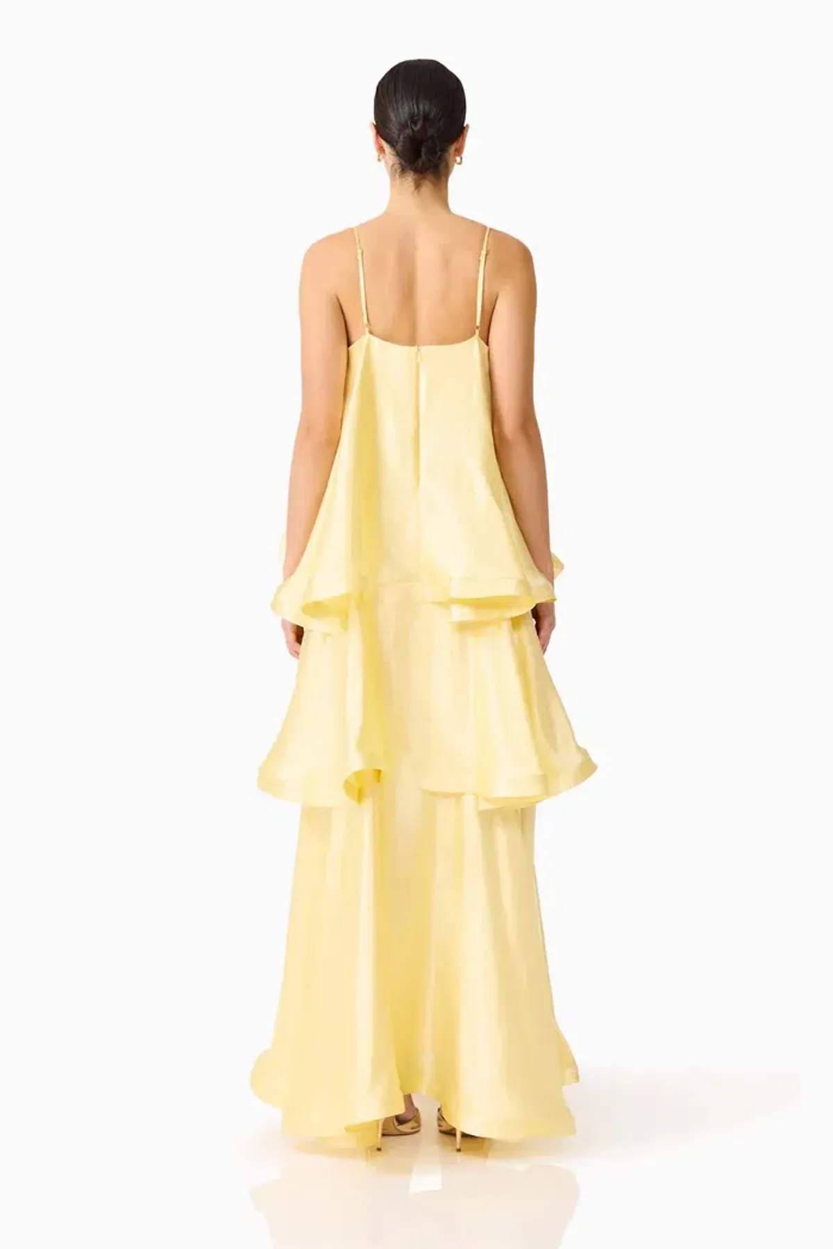 ELLIATT TILLY TIERED MAXI DRESS IN BUTTER YELLOW SIZE 8 (S) - Image 3