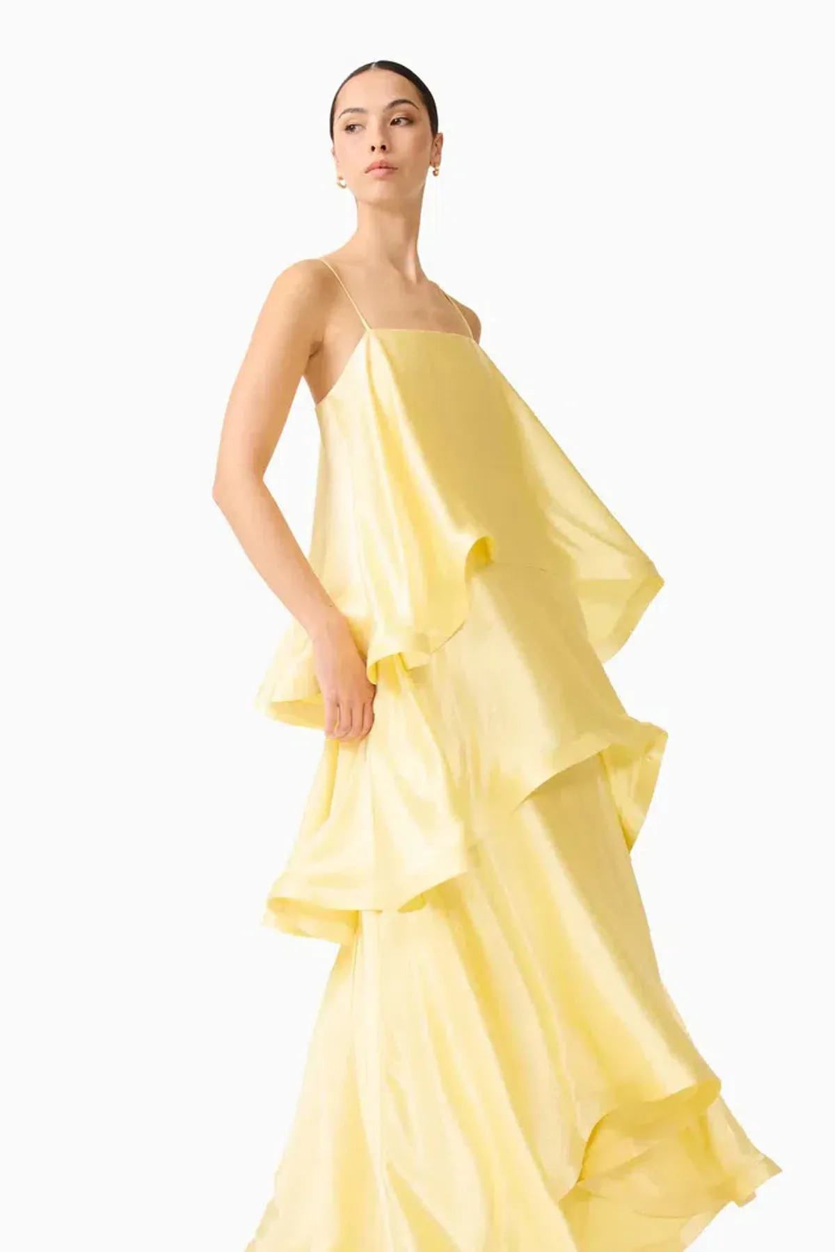 ELLIATT TILLY TIERED MAXI DRESS IN BUTTER YELLOW SIZE 8 (S) - Image 6