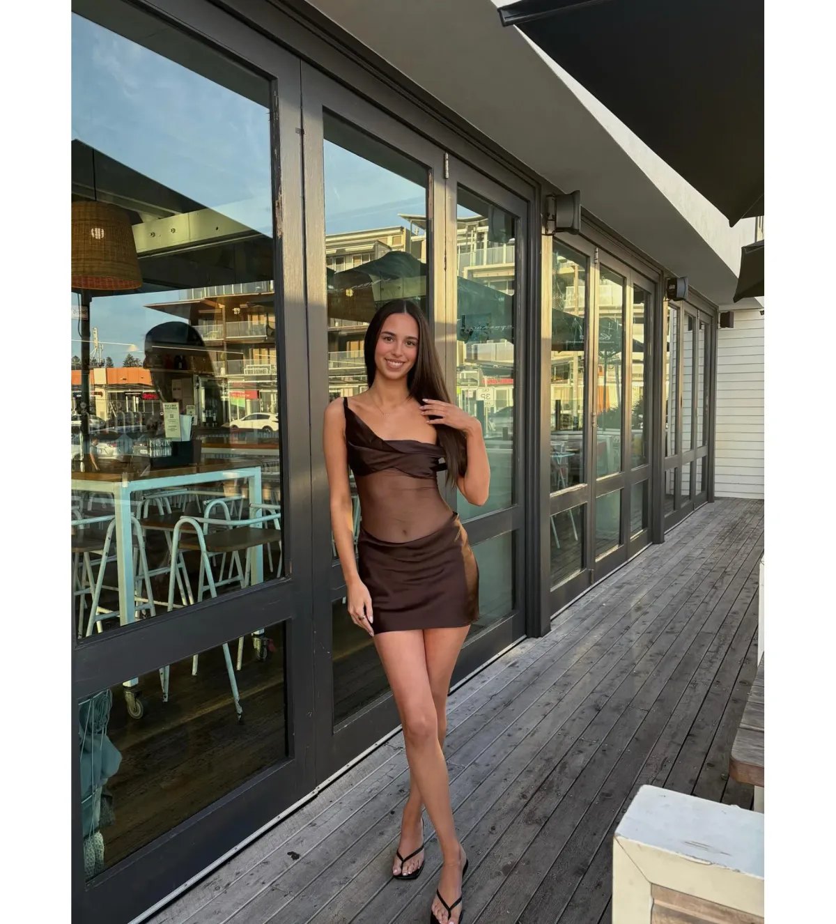 Natalie Rolt Elodie Mini Dress Espresso Size 2/AU 10 - Image 2